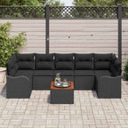 Gartensofa-set mit Speicher 8 pcs Schwarz Poly-Rattan
