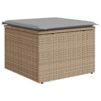 Gartensofa-set 7 pcs Beige und Hellgrau Poly-Rattan