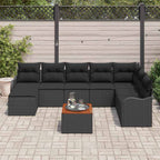 Gartensofa-set mit Speicher 9 pcs Schwarz Poly-Rattan