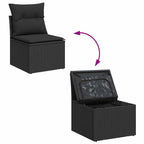 Gartensofa-set mit Speicher 5 pcs Schwarz Poly-Rattan