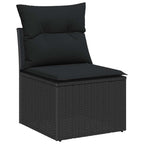 Gartensofa-set mit Speicher 8 pcs Schwarz Poly-Rattan