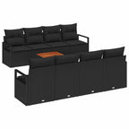 Gartensofa-set mit Speicher 9 pcs Schwarz Poly-Rattan