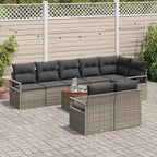 Gartensofa-set mit Speicher 9 pcs Grau Poly-Rattan