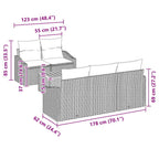 Gartensofa-set mit Speicher 6 pcs Schwarz und Creme Poly-Rattan