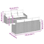 Gartensofa-set mit Speicher 7 pcs Schwarz und Creme Poly-Rattan
