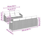 Gartensofa-set mit Speicher 8 pcs Schwarz und Creme Poly-Rattan