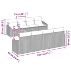 Gartensofa-set mit Speicher 9 pcs Schwarz und Creme Poly-Rattan
