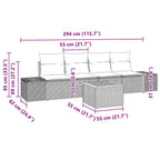 Gartensofa-set mit Speicher 5 pcs Beige und Creme Poly-Rattan