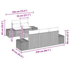 Gartensofa-set 6 pcs Beige und Hellgrau Poly-Rattan