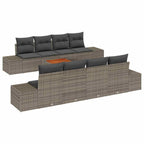 Gartensofa-set mit Speicher 9 pcs Grau Poly-Rattan
