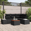 Gartensofa-set mit Speicher 5 pcs Schwarz Poly-Rattan