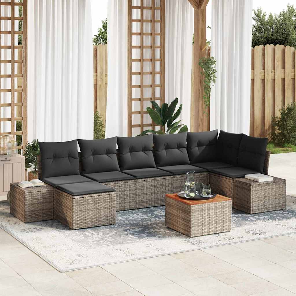 Garten-Sofa-Set 8 pcs Grau