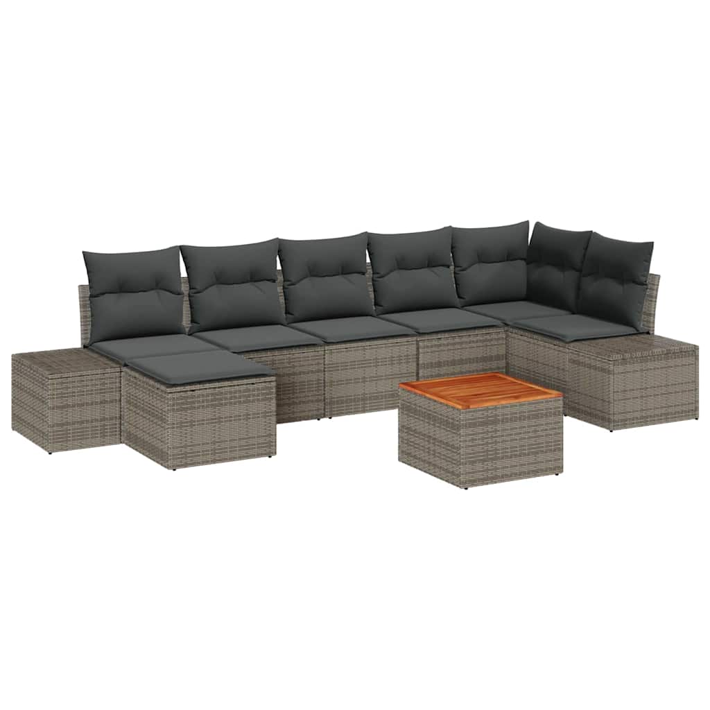 Garten-Sofa-Set 8 pcs Grau