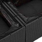 Garten-Sofa-Set mit Speicher 10 pcs Schwarz