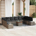 Garten-Sofa-Set mit Speicher 11 pcs Grau
