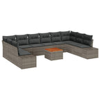 Garten-Sofa-Set mit Speicher 11 pcs Grau