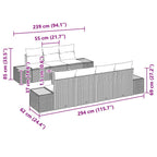 Garten-Sofa-Set mit Kissen mit Speicher 8 pcs Grau Poly Rattan