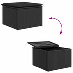Gartensofa-set mit Kissen mit Speicher 6 pcs Schwarz Polyrattan