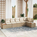 Gartensofa-set mit Kissen 6 pcs Beige und Creme Polyrattan