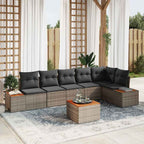Gartensofa-set mit Kissen mit Speicher 6 pcs Grau Polyrattan