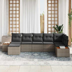 Gartensofa-set mit Kissen mit Speicher 8 pcs Grau Polyrattan
