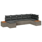 Gartensofa-set mit Kissen mit Speicher 8 pcs Grau Polyrattan