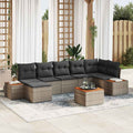 Gartensofa-set mit Kissen mit Speicher 8 pcs Grau Polyrattan