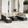 Gartensofa-set mit Kissen 5 pcs Schwarz und Creme Polyrattan