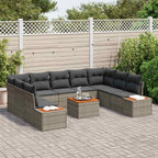 Gartensofa-set mit Kissen mit Speicher 5 pcs Grau Polyrattan