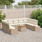 Gartensofa-set mit Kissen 5 pcs Beige und Creme Polyrattan