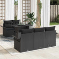 Gartensofa-set mit Kissen 6 pcs Schwarz Poly Rattan