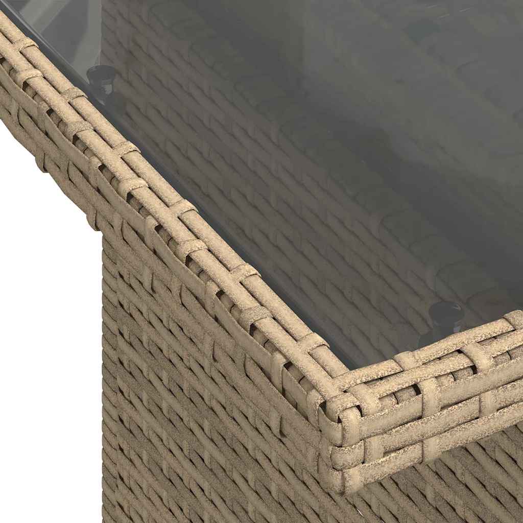 Gartensofa-set mit Kissen mit Speicher 9 pcs Beige Poly Rattan