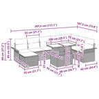 Garten-Sofa-Set mit Kissen mit Speicher 9 pcs Hellgrau