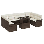 Gartensofa-set mit Kissen mit Kissen 10 pcs Braun Poly Rattan