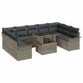 Gartensofa-set mit Kissen mit Kissen 10 pcs Grau Poly Rattan
