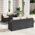 Gartensofa-set mit Kissen mit Kissen 6 pcs Schwarz Poly Rattan