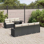 Gartensofa-set mit Kissen mit Kissen 8 pcs Schwarz Poly Rattan