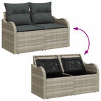 Gartensofa-set mit Kissen mit Kissen 8 pcs Hellgrau Poly Rattan