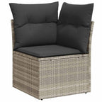 Garten-Sofa-Set mit Kissen 8 pcs Hellgrau Poly Rattan
