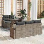 Gartensofa-set mit Kissen mit Kissen 6 pcs Grau Poly Rattan