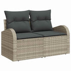 Gartensofa-set mit Kissen mit Kissen 6 pcs Hellgrau Poly Rattan