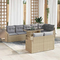 Garten-Sofa-Set mit Kissen mit Kissen 9 pcs Beige und Hellgrau