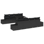 Gartensofa-set mit Kissen mit Speicher mit Kissen 9 pcs Schwarz