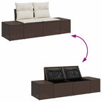 Garten-Sofa-Set mit Speicher 6 pcs Braun Poly Rattan