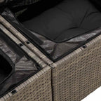 Garten-Sofa-Set mit Speicher 9 pcs Grau Poly Rattan