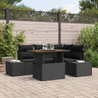 Garten-Sofa-Set mit Speicher 5 pcs Schwarz Poly Rattan