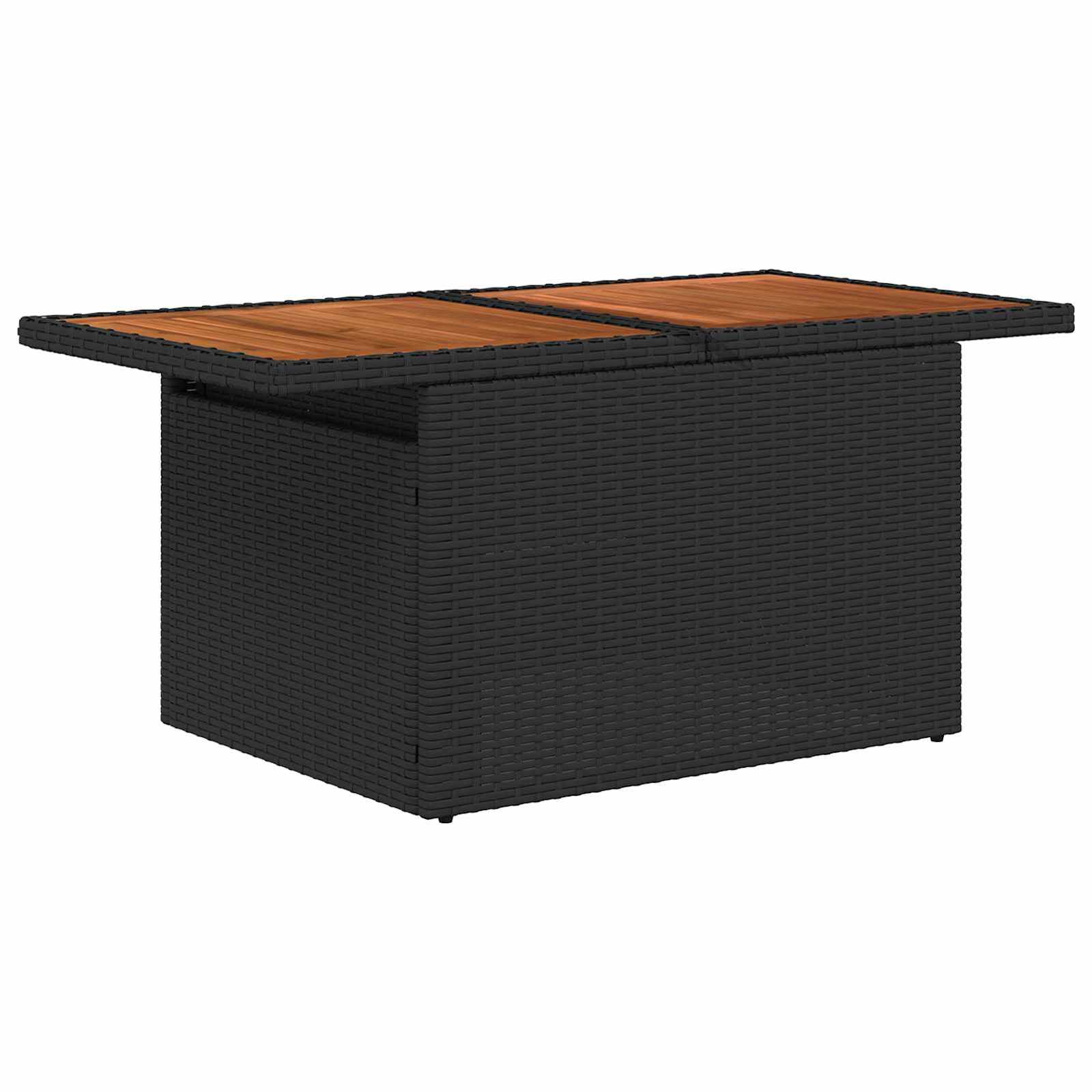Garten-Sofa-Set mit Speicher 8 pcs Schwarz Poly Rattan