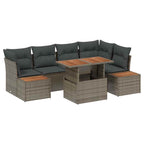 Garten-Sofa-Set mit Speicher 10 pcs Grau Poly Rattan
