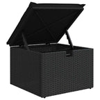 Gartensofa-set mit Kissen 5 pcs Schwarz Poly-Rattan