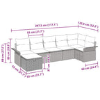 Gartensofa-set mit Kissen 7 pcs Beige und Hellgrau Poly-Rattan